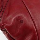 Salvatore Ferragamo Gancini Hand Bag Leather Red Auth ARZ205-9