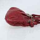 Salvatore Ferragamo Gancini Hand Bag Leather Red Auth ARZ205-3