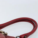 Salvatore Ferragamo Gancini Hand Bag Leather Red Auth ARZ205-8