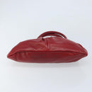 Salvatore Ferragamo Gancini Hand Bag Leather Red Auth ARZ205-5
