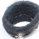 Chrome Hearts Cross Patch CH Cross Wristband Ag925 Black Silver Auth ARZ206SM-10