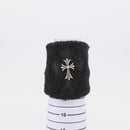 Chrome Hearts Cross Patch CH Cross Wristband Ag925 Black Silver Auth ARZ206SM-16