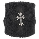 Chrome Hearts Cross Patch CH Cross Wristband Ag925 Black Silver Auth ARZ206SM-13