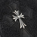 Chrome Hearts Cross Patch CH Cross Wristband Ag925 Black Silver Auth ARZ206SM-8