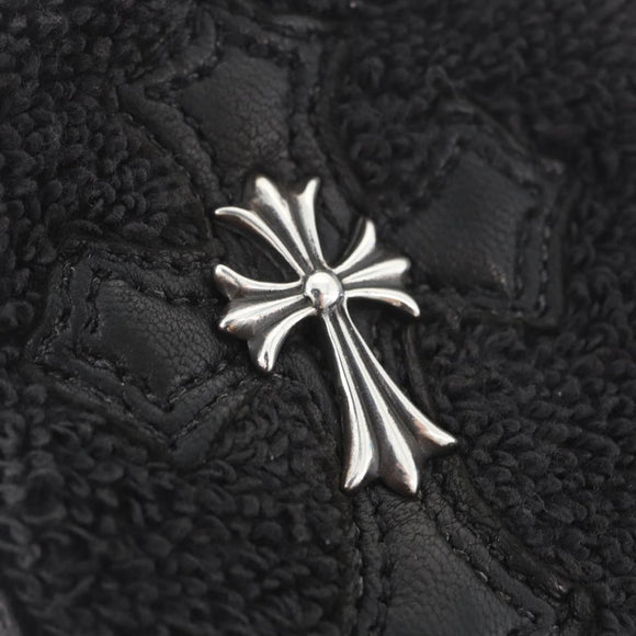 Chrome Hearts Cross Patch CH Cross Wristband Ag925 Black Silver Auth ARZ206SM