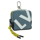 LOUIS VUITTON Square Pouch Color Blocks Charm Leather Gray M00739 Auth ARZ207M-1