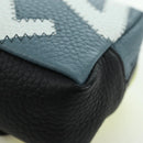 LOUIS VUITTON Square Pouch Color Blocks Charm Leather Gray M00739 Auth ARZ207M-11