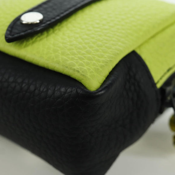 LOUIS VUITTON Square Pouch Color Blocks Charm Leather Gray M00739 Auth ARZ207M