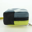 LOUIS VUITTON Square Pouch Color Blocks Charm Leather Gray M00739 Auth ARZ207M-4