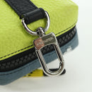 LOUIS VUITTON Square Pouch Color Blocks Charm Leather Gray M00739 Auth ARZ207M-8