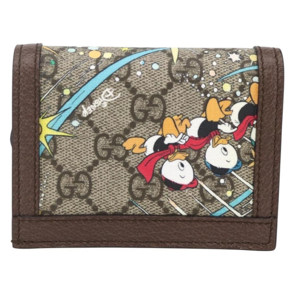 GUCCI GG Supreme Compact Wallet PVC Beige 648121 Auth ARZ208M