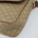 CELINE Macadam Canvas Shoulder Bag PVC Beige Gold Auth ARZ209-9