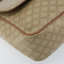 CELINE Macadam Canvas Shoulder Bag PVC Beige Gold Auth ARZ209-14