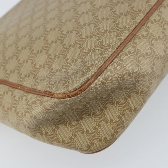 CELINE Macadam Canvas Shoulder Bag PVC Beige Gold Auth ARZ209