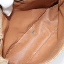 CELINE Macadam Canvas Shoulder Bag PVC Beige Gold Auth ARZ209-11