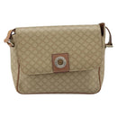 CELINE Macadam Canvas Shoulder Bag PVC Beige Gold Auth ARZ209-13