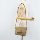 CELINE Macadam Canvas Shoulder Bag PVC Beige Gold Auth ARZ209-22