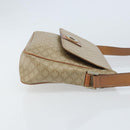 CELINE Macadam Canvas Shoulder Bag PVC Beige Gold Auth ARZ209-3