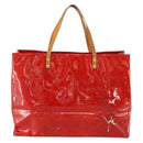 LOUIS VUITTON Monogram Vernis Reade GM Tote Bag Rouge M91084 LV Auth ARZ211-13
