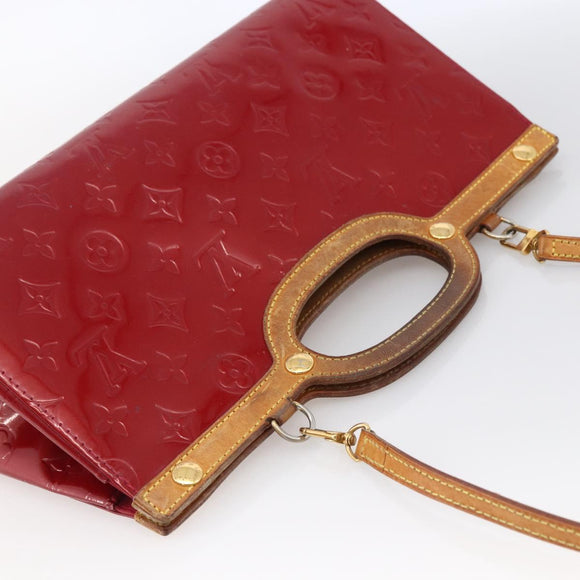 LOUIS VUITTON Vernis Roxbury Drive Bag 2way Pomme D'amour M91987 LV Auth ARZ213