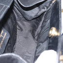 Salvatore Ferragamo Gancini Hand Bag Leather Black Gold Auth ARZ224-17