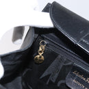 Salvatore Ferragamo Gancini Hand Bag Leather Black Gold Auth ARZ224-19