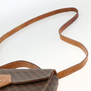 CELINE Macadam Canvas Hand Bag PVC Leather 2way Brown Gold Auth ARZ225-9