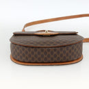 CELINE Macadam Canvas Hand Bag PVC Leather 2way Brown Gold Auth ARZ225-5