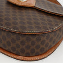 CELINE Macadam Canvas Hand Bag PVC Leather 2way Brown Gold Auth ARZ225-15