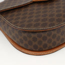 CELINE Macadam Canvas Hand Bag PVC Leather 2way Brown Gold Auth ARZ225-16