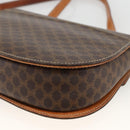 CELINE Macadam Canvas Hand Bag PVC Leather 2way Brown Gold Auth ARZ225-17