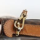 CELINE Macadam Canvas Hand Bag PVC Leather 2way Brown Gold Auth ARZ225-10