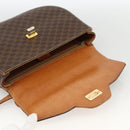 CELINE Macadam Canvas Hand Bag PVC Leather 2way Brown Gold Auth ARZ225-20