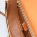 CELINE Macadam Canvas Hand Bag PVC Leather 2way Brown Gold Auth ARZ225-23