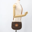 CELINE Macadam Canvas Hand Bag PVC Leather 2way Brown Gold Auth ARZ225-26