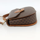 CELINE Macadam Canvas Hand Bag PVC Leather 2way Brown Gold Auth ARZ225-3