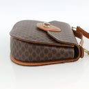 CELINE Macadam Canvas Hand Bag PVC Leather 2way Brown Gold Auth ARZ225-4