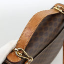 CELINE Macadam Canvas Hand Bag PVC Leather 2way Brown Gold Auth ARZ225-7