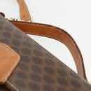 CELINE Macadam Canvas Hand Bag PVC Leather 2way Brown Gold Auth ARZ225-14