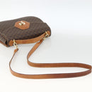 CELINE Macadam Canvas Hand Bag PVC Leather 2way Brown Gold Auth ARZ225-8