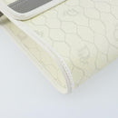 Christian Dior Honeycomb Canvas Shoulder Bag PVC White Gold Auth ARZ226-14