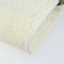 Christian Dior Honeycomb Canvas Shoulder Bag PVC White Gold Auth ARZ226-15