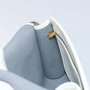 Christian Dior Honeycomb Canvas Shoulder Bag PVC White Gold Auth ARZ226-19