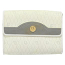 Christian Dior Honeycomb Canvas Shoulder Bag PVC White Gold Auth ARZ226-13