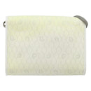 Christian Dior Honeycomb Canvas Shoulder Bag PVC White Gold Auth ARZ226-2