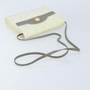 Christian Dior Honeycomb Canvas Shoulder Bag PVC White Gold Auth ARZ226-7