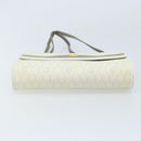 Christian Dior Honeycomb Canvas Shoulder Bag PVC White Gold Auth ARZ226-5