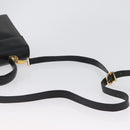 Salvatore Ferragamo Gancini Hand Bag Leather 2way Black Gold Auth ARZ228-9