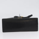 Salvatore Ferragamo Gancini Hand Bag Leather 2way Black Gold Auth ARZ228-5
