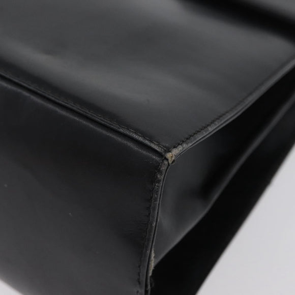 Salvatore Ferragamo Gancini Hand Bag Leather 2way Black Gold Auth ARZ228
